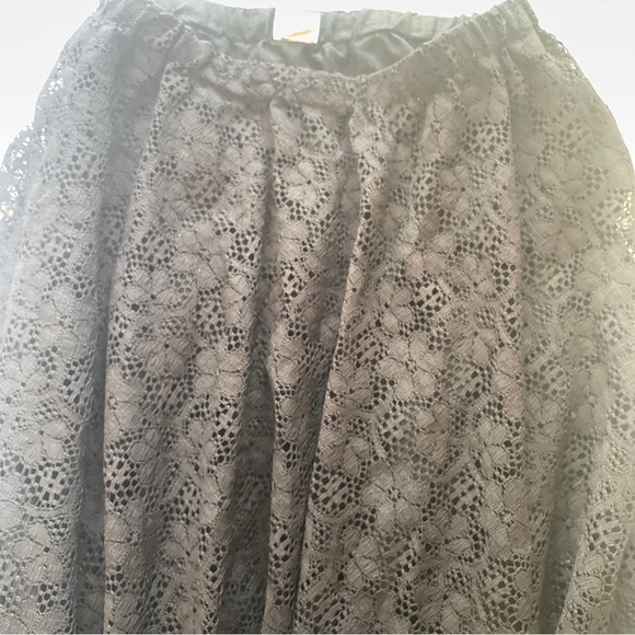 Fred Lief Dallas Vintage Maxi Skirt Black Lace Long Size 12 Bohemian Peasant - Picture 3 of 8